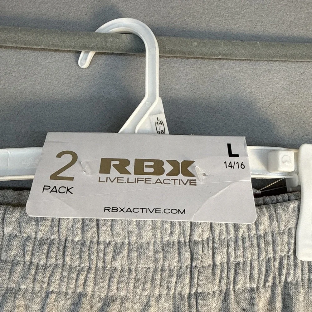 Rbx 2 Pack Sweatpants, Boys Large 14/16, Cotton Blend, Pockets On Grey Pair